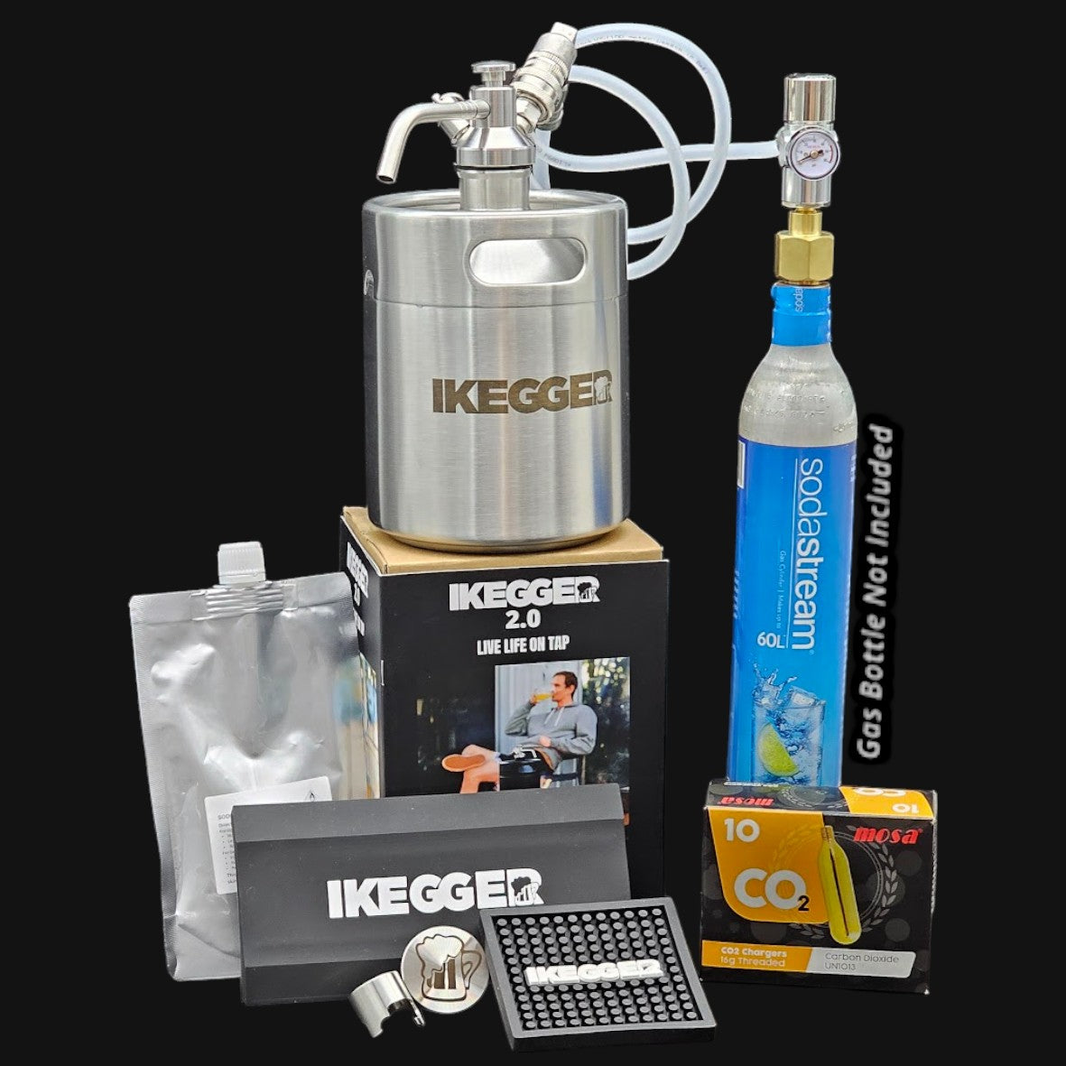 beer kegger mini 2l growler size with accessories and gas options