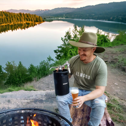 beer keg for draught beer anywhere, camping by a lake, fire and beer what could be better?