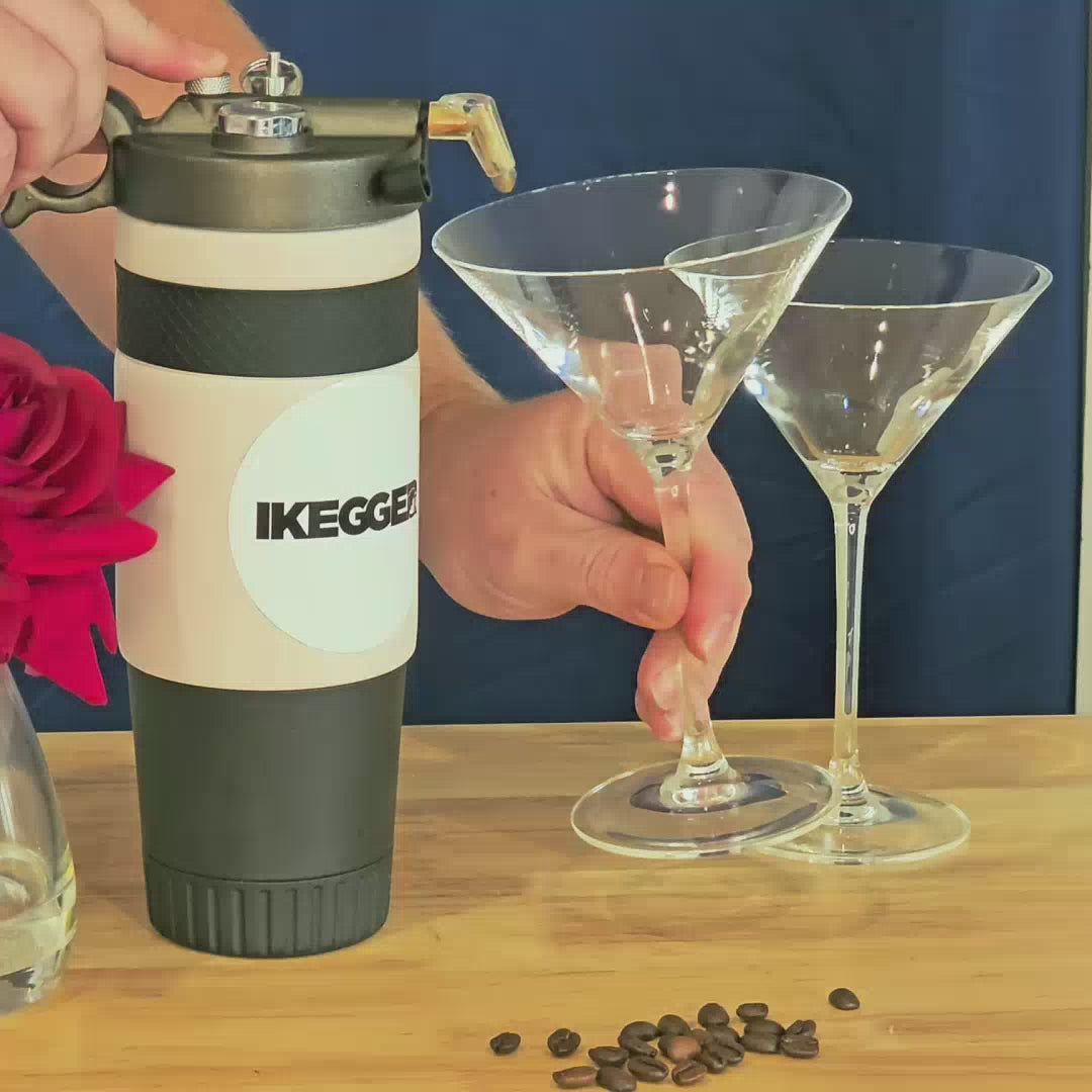video showing the ikegger nitro cup pouring an espresso martini