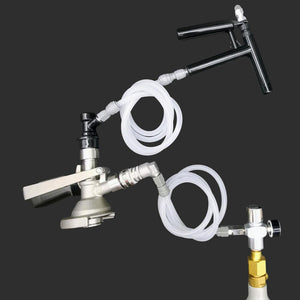 keg tap kit with a type coupler, pluto gun and soadstream bottle for gas input