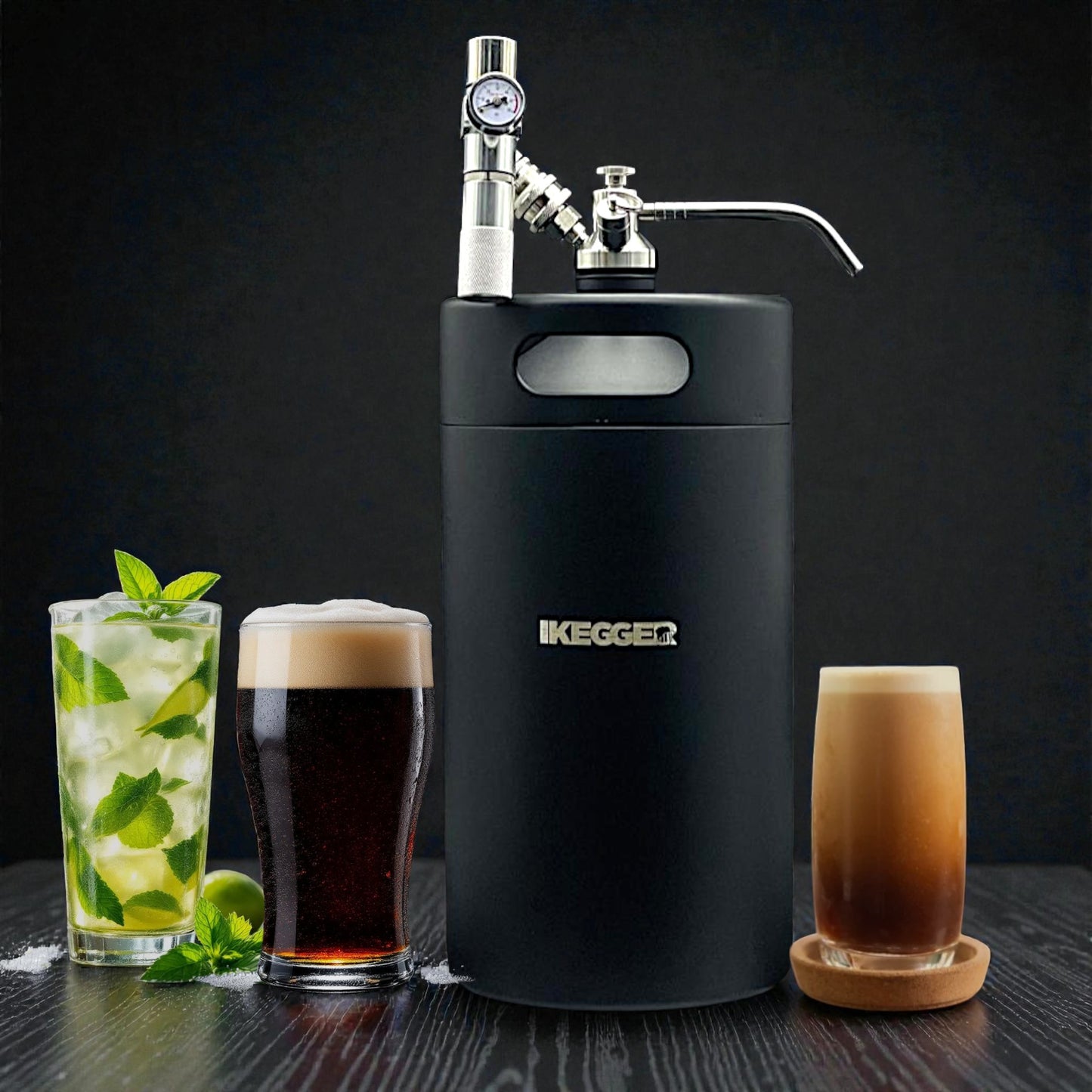 mini keg for beer, coffee or cocktails with everything includes