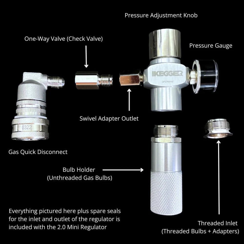 mini gas regulator for CO2 and Nitrogen