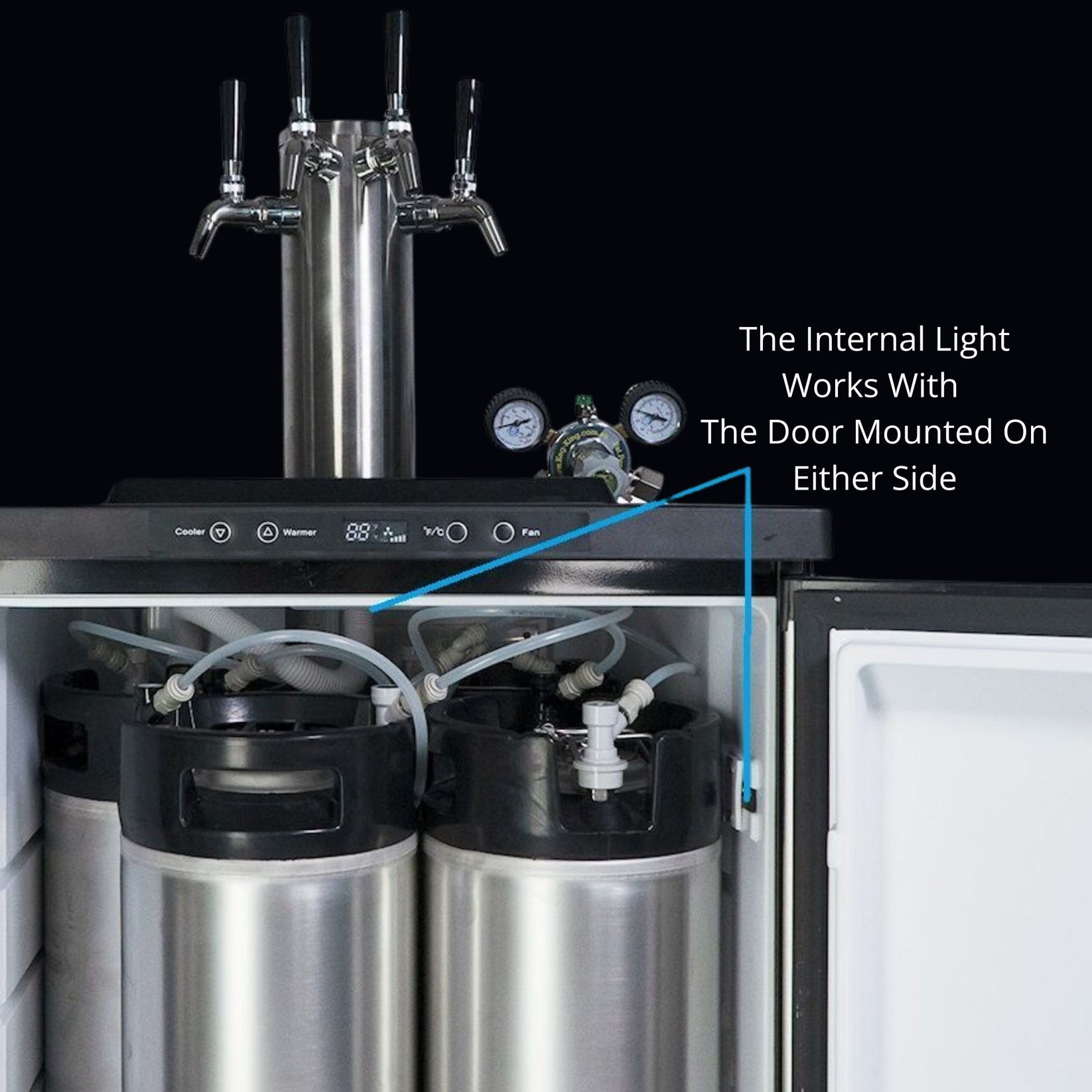 Kegerator KegMaster XL 2 Tap inc. Regulator, Taps & Connections