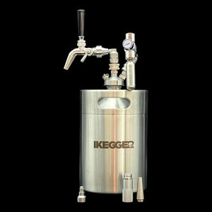 5l steel beer keg with tap setup