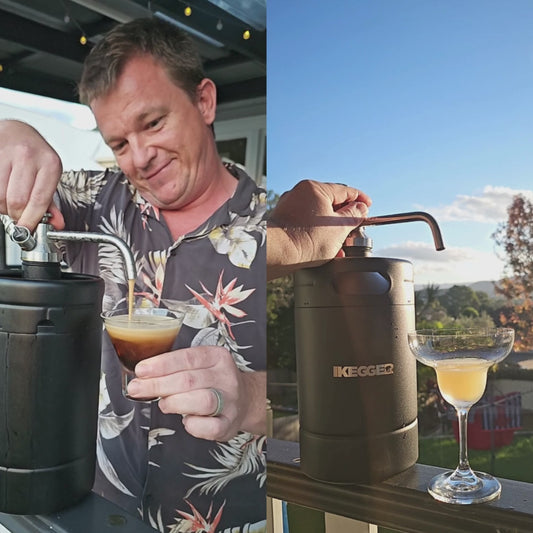 Cocktail poured on tap from an iKegger mini keg