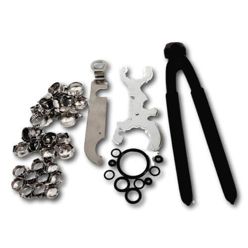 Tool repair kit for mini kegs and growlers